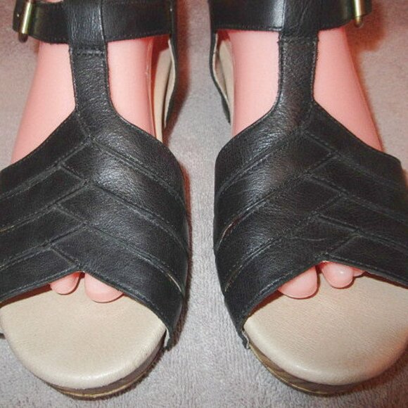 Dansko Mara Sandals Size 38 7.5 8 Leather Comfort Heel Ankle Strap Open Toe - Picture 6 of 14